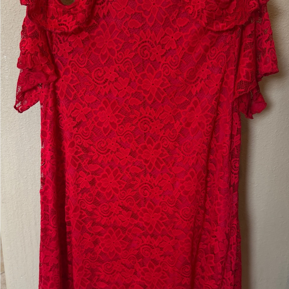 Elegant Red Lace dress